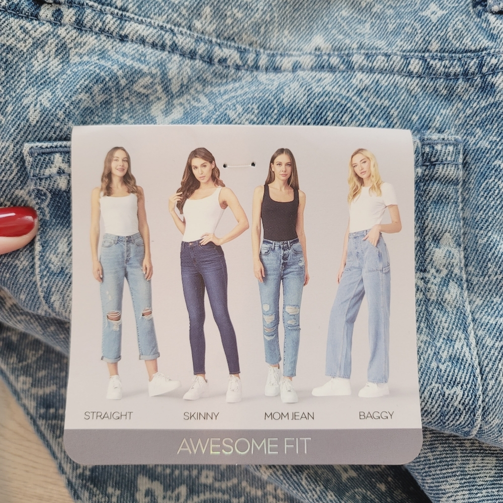 NWT Simple Society Super High Rise Straight Denim Jeans Women's Size 7/28 - Picture 7 of 13